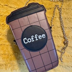 Brown Coffee Cup Crossbody Bag